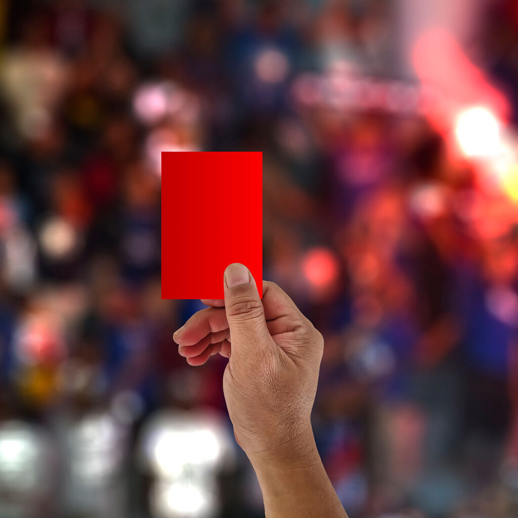 Red Card from Referee for Rules
